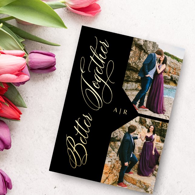 Luxury Modern 2 Photos Collage Golden Whimsical (Creator Uploaded)