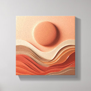 Luxury Modern 3D Abstract  - Layered Hill Canvas Print