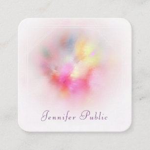 Luxury Modern Abstract Art Colourful Template Square Business Card