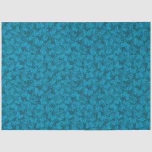 Luxury Modern Blue Natural Floral Butterfly Tissue Paper