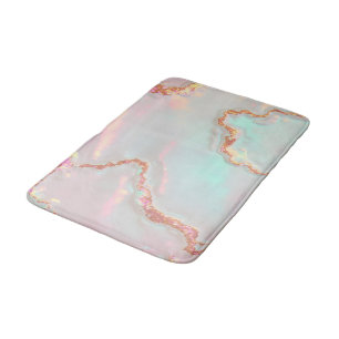 Luxury Modern Blush Pink Soft Mint Gold Collection Bath Mat