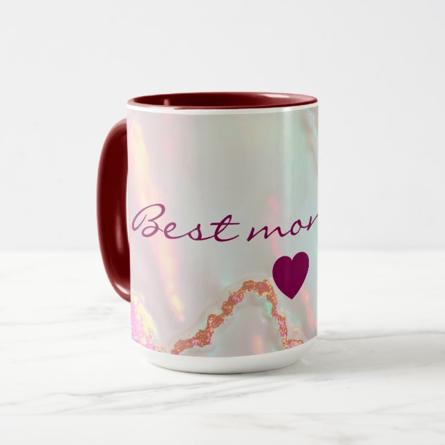 Luxury Modern Blush Pink Soft Mint Gold Collection Mug (Front Left)