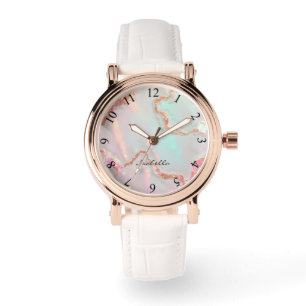 Luxury Modern Blush Pink Soft Mint Gold Collection Watch