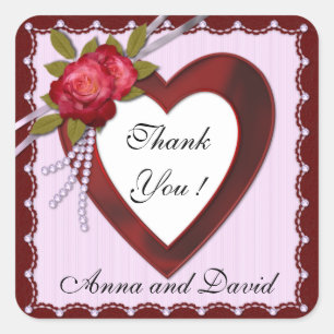 Luxury Modern Burgundy Add Your Text Square Sticker