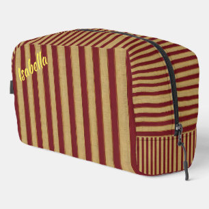 Luxury Modern Burgundy Gold Linen Collection Dopp Kit
