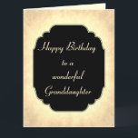 Luxury modern chic Birthday Granddaughter Card<br><div class="desc">Stylish and elegant luxury modern Happy Birthday daughter design greeting card.</div>