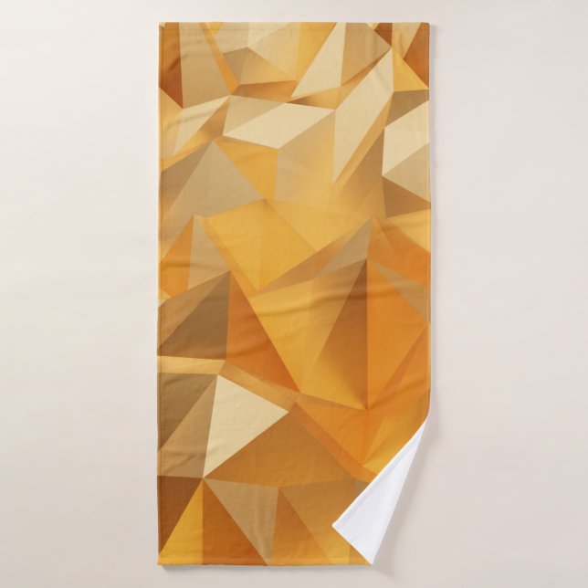 Luxury modern design gold polygon background 3d re bath towel (Bath Towel)