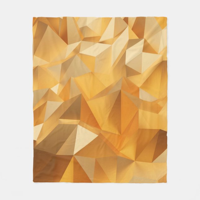 Luxury modern design gold polygon background 3d re fleece blanket (Front)
