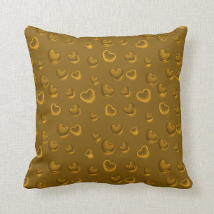 Luxury Modern Elegant Glitter Gold Heart Cushion
