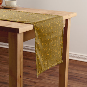 Luxury Modern Elegant Glitter Gold Heart Long Table Runner