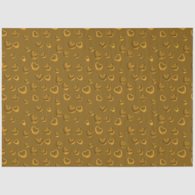 Luxury Modern Elegant Glitter Gold Heart Tissue Paper (Front)