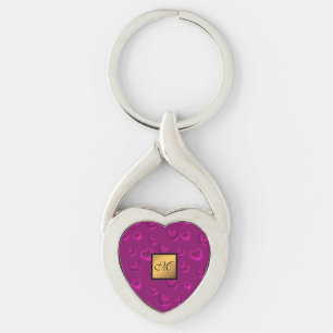 Luxury Modern Elegant Glitter Pink Heart Key Ring