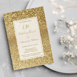 Luxury modern elegant gold glitter 40th Birthday Invitation