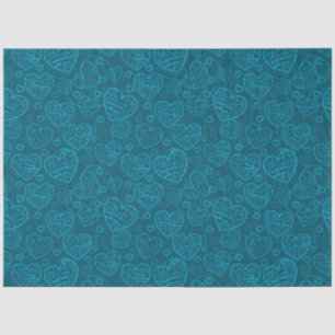 Luxury Modern Elegant Love Blue Heart Tissue Paper