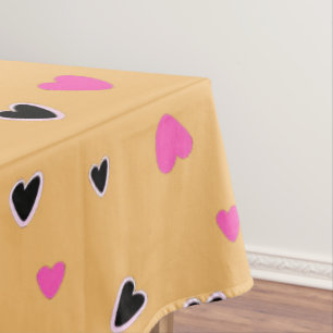 Luxury Modern Elegant Love Gold Heart Tablecloth