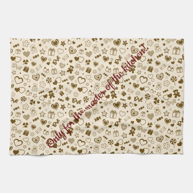 Luxury Modern Elegant Love Gold Heart Tea Towel (Horizontal)