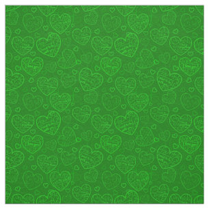 Luxury Modern Elegant Love Green Heart Fabric