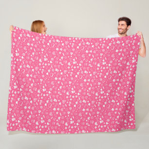 Luxury Modern Elegant Love Pink Heart Fleece Blanket