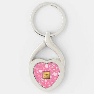 Luxury Modern Elegant Love Pink Heart Key Ring