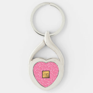Luxury Modern Elegant Love Pink Heart Key Ring