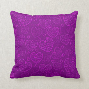 Luxury Modern Elegant Love Purple Heart Cushion