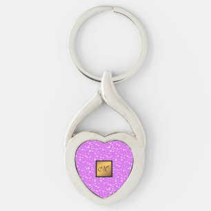 Luxury Modern Elegant Love Purple Heart Key Ring
