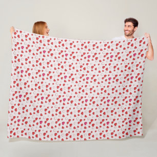 Luxury Modern Elegant Love Red Heart Fleece Blanket