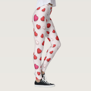 Luxury Modern Elegant Love Red Heart Leggings