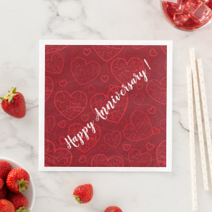 Luxury Modern Elegant Love Red Heart Napkin
