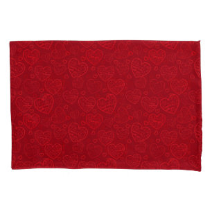 Luxury Modern Elegant Love Red Heart Pillowcase