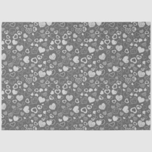 Luxury Modern Elegant Love Silver Heart Tissue Paper