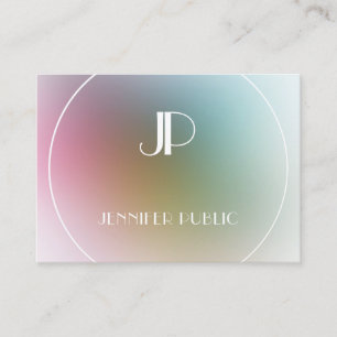 Luxury Modern Elegant Monogram Colourful Template Business Card