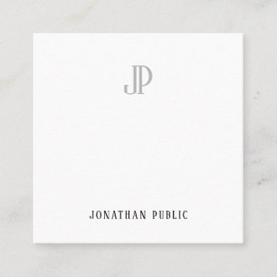 Luxury Modern Elegant Monogram Minimalist Template Square Business Card