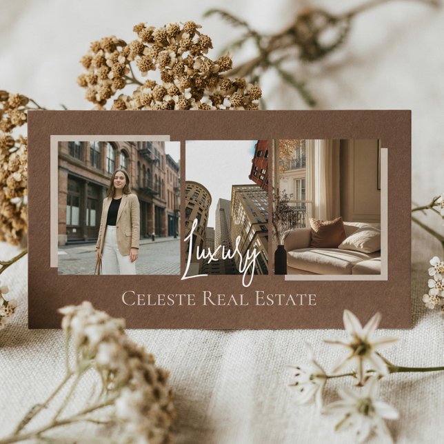 Luxury Modern Elegant Photo Layout Real Estate  Business Card (Luxury Modern Elegant Photo Layout Real Estate Business Card)
