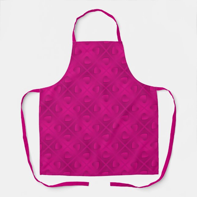 Luxury Modern Elegant Pink Heart Apron (Front)