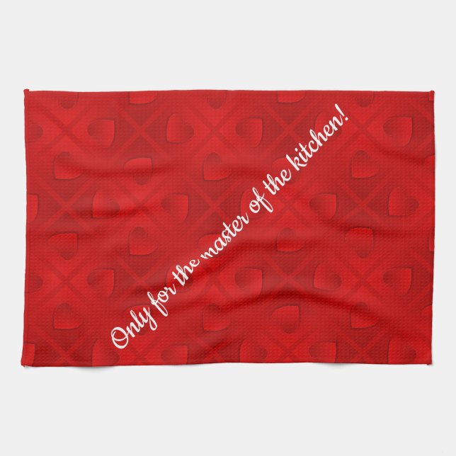 Luxury Modern Elegant Red Heart Tea Towel (Horizontal)