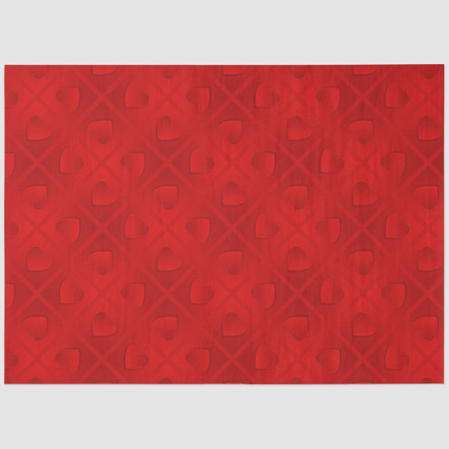 Luxury Modern Elegant Red Heart Tissue Paper (Front)