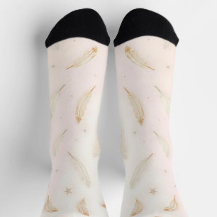 Luxury Modern Feathers Boho Collection Socks