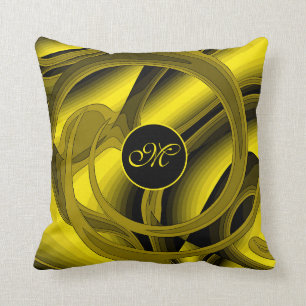 Luxury Modern Gold Abstract Floral Rose Cushion