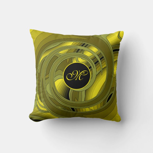 Luxury Modern Gold Abstract Floral Rose Cushion (Front)