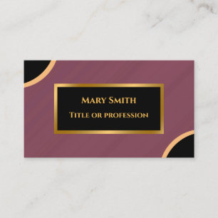 Luxury Modern Gold Burgundy Marble Business Card