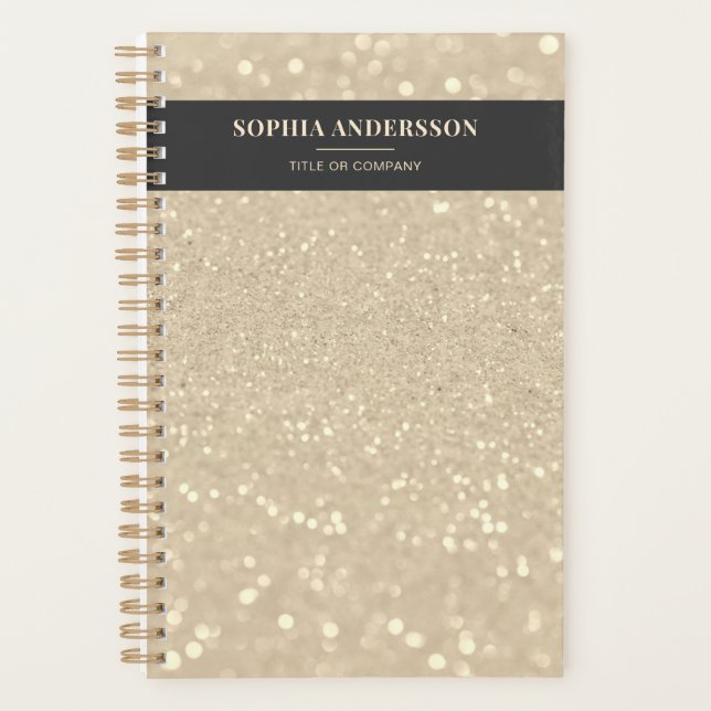 Luxury Modern Gold Glitter Elegant  Planner (Front)