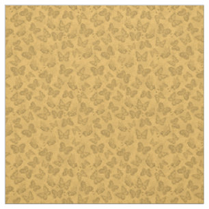 Luxury Modern Gold Natural Floral Butterfly Fabric