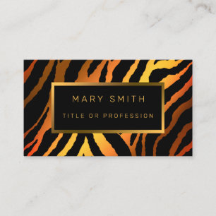 Luxury Modern Gold Orange Tiger Add Your Text Business Card