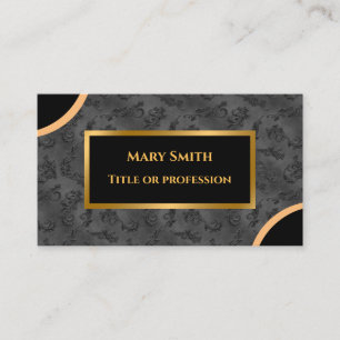 Luxury Modern Gold Silver Damask Business Card