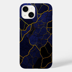 Luxury Modern Golden Navy Texture Pattern Case-Mate iPhone 14 Case