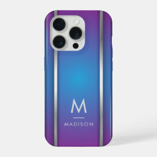 Luxury Modern Minimal Abstract Violet Blue iPhone 15 Pro Case