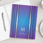 Luxury Modern Minimal Abstract Violet Blue  Planner<br><div class="desc">An elegant luxurious style abstract planner featuring violet and blue geometric design. Personalise with your monogram and name.</div>