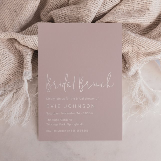 Luxury Modern Minimalist Bridal Shower Brunch Invitation (Creator Uploaded)