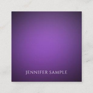 Luxury Modern Minimalistic Elegant Purple Template Square Business Card